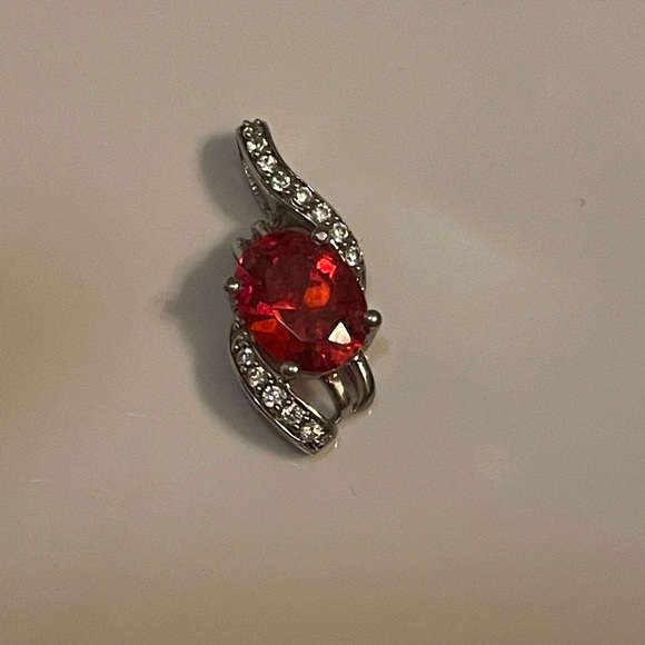 Ruby and cz in sterling silver - Picture 1 of 2